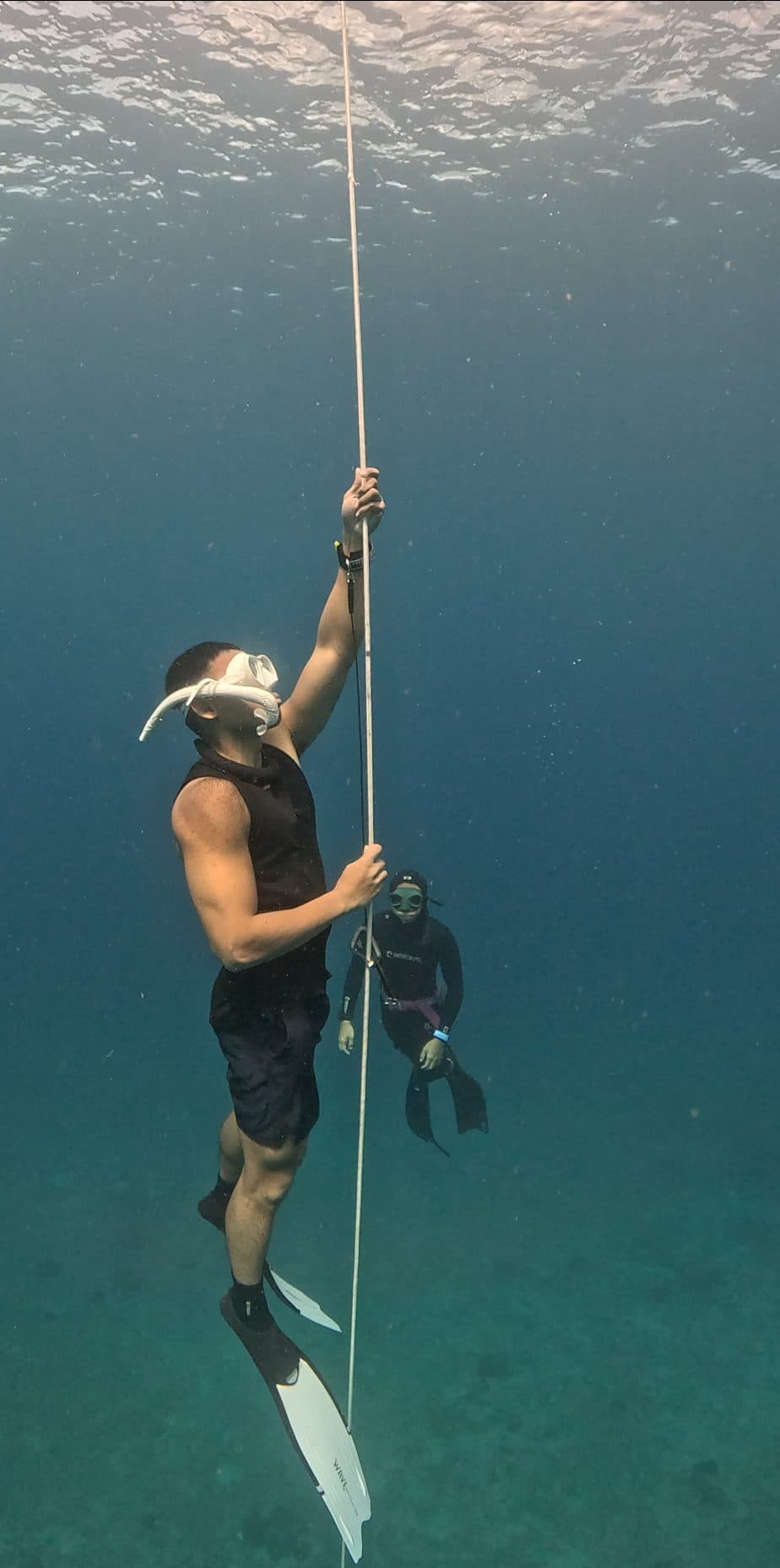 Freediving line training session