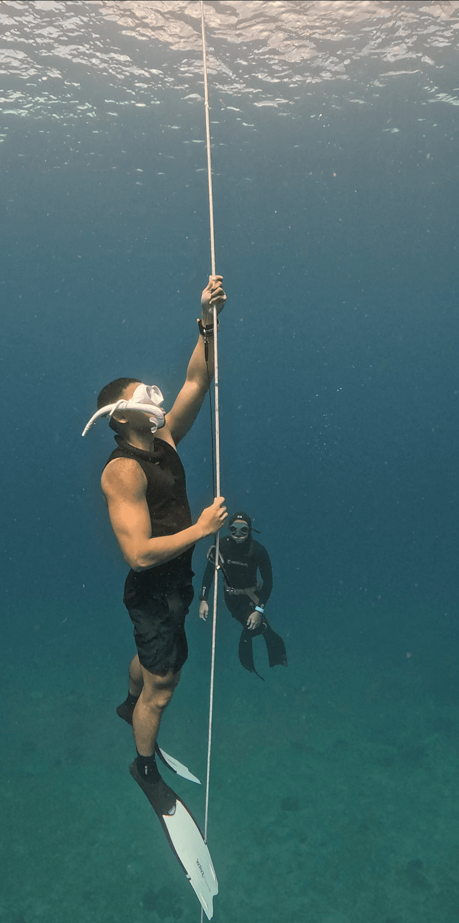 Freediving line training session